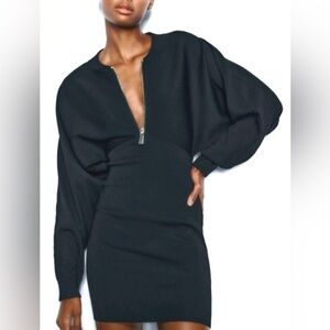 Zara Black Dress with Gold Zipper